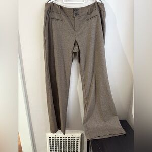 Nanette Lepore Brown & Tan Houndstooth Wide Leg Pants | Size 12 | Made in USA